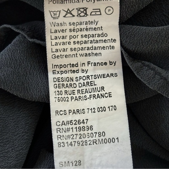 Pablo by Gerard Darel Silk Lace Cap Sleeve Blouse Charcoal - Picture 7 of 8